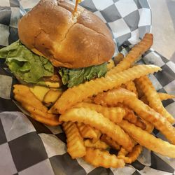 Turkey burger with fries