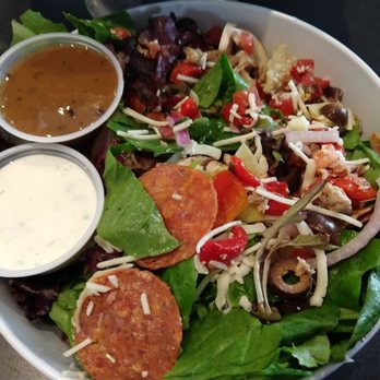 MOD Pizza - My husband's salad. You can get any pizza topping on your salad. One price, so perfect if you like a lot of toppings. - Fast Food Near Me - Charleston, South Carolina MOD Pizza - My husband's salad. You can get any pizza topping on your salad. One price, so perfect if you like a lot of toppings. - Fast Food Near Me - Charleston, South Carolina