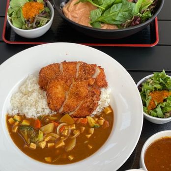 Demiya - Chicken Katsu Curry w/ Vegetables & Mentaiko Cream Udon *extra rice & curry* - Japanese Curry Near Me - San Jose, California