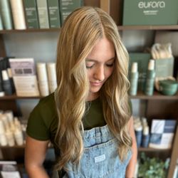 Smith Hair Salon - Natural, glowing blonde with soft waves and seamless dimension by our Murrieta team. Bright, healthy, lived-in color.