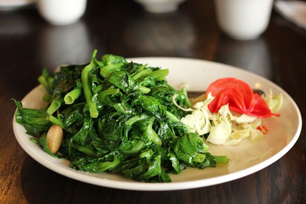 Photo of China Village - Albany, CA, US. Roasted garlic pea shoots (蒜炒大豆苗) ($14.95) - pretty good.