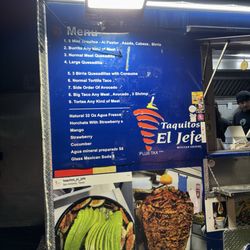 Taquitos El Jefe - Menu on blue truck
