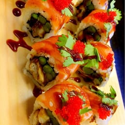 Salmon Sensai Maki! Very fresh! Salmon+eel+asparagus!!! Salmon Sensai Maki! Very fresh! Salmon+eel+asparagus!!!