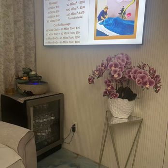 Zen Relaxing Spa - Service menu and prices displayed in our lobby at Zen Relaxing Spa - Massage Near Me - Clovis, California