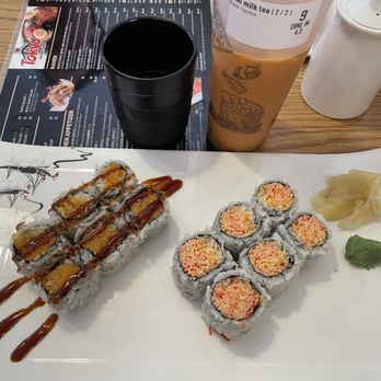 Tokyo - Thai milk tea with tapioca, sweet potato roll, spicy crab sushi rolls, cucumber water - Japanese Near Me - Parma Heights, Ohio