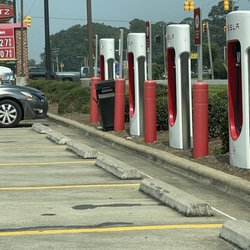 Tesla Supercharger - Chargers are located in the parking area of Sheetz gas station