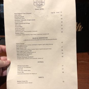 Last Hurrah - Menu - New American Near Me - Boston, Massachusetts