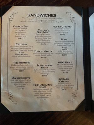 Menu photo 2 Shenanigan's Old English Pub Reno, NV