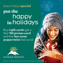 Massage Heights - $50 Promo Card and FREE peppermint foot scrub! Limited Time Offer