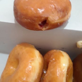 Frosty's Donuts - Raspberry filled with 2 glazed. - Coffee & Tea Near Me - Barstow, California Frosty's Donuts - Raspberry filled with 2 glazed. - Coffee & Tea Near Me - Barstow, California