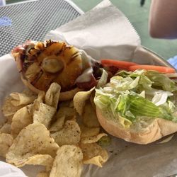 Idler Riverboat - Maui wowie chicken sandwich and chips