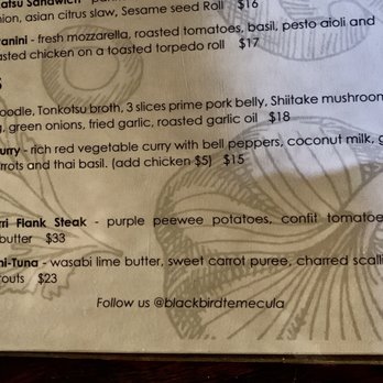 Blackbird Tavern - Menu - Gastropubs Near Me - Temecula, California Blackbird Tavern - Menu - Gastropubs Near Me - Temecula, California