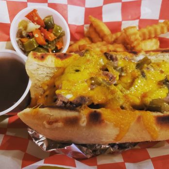Windy City Pizza - Cheesy beef with fries.  Cheddar  Mozzarella - Pizza Near Me - Chesapeake, Virginia