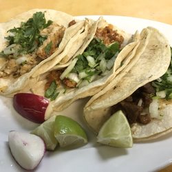Taqueria Puebla Restaurant - Pollo, Al Pastor, and Cabeza tacos ($2.35 each)