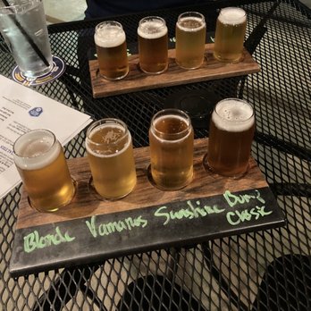 Michael Waltrip Brewing - Beer flight! All of them were awesome! - Beer Bar Near Me - Bristol, Virginia