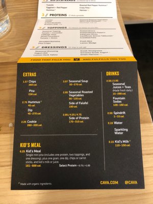 Menu photo 1 CAVA Midlothian, VA