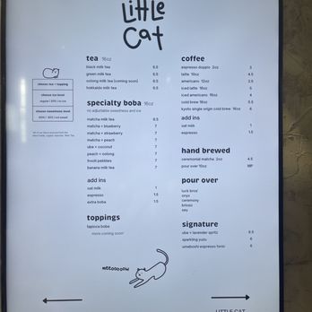 Little Cat - Menu - Coffee & Tea Near Me - Columbus, Ohio
