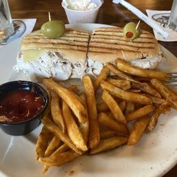 Turkey & swiss panini, fries.