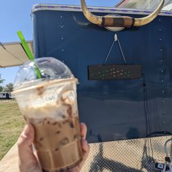Beautiful Coffee - Turtle iced latte with oat milk... I already gulped it down before I took the pic.