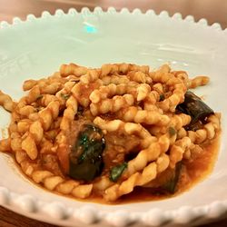 Busiate alla Norma - without cheese.