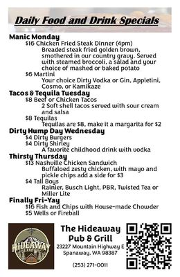 Menu photo 7 The Hideaway Sports Pub & Eatery Spanaway, WA Menu photo 7 The Hideaway Sports Pub & Eatery Spanaway, WA