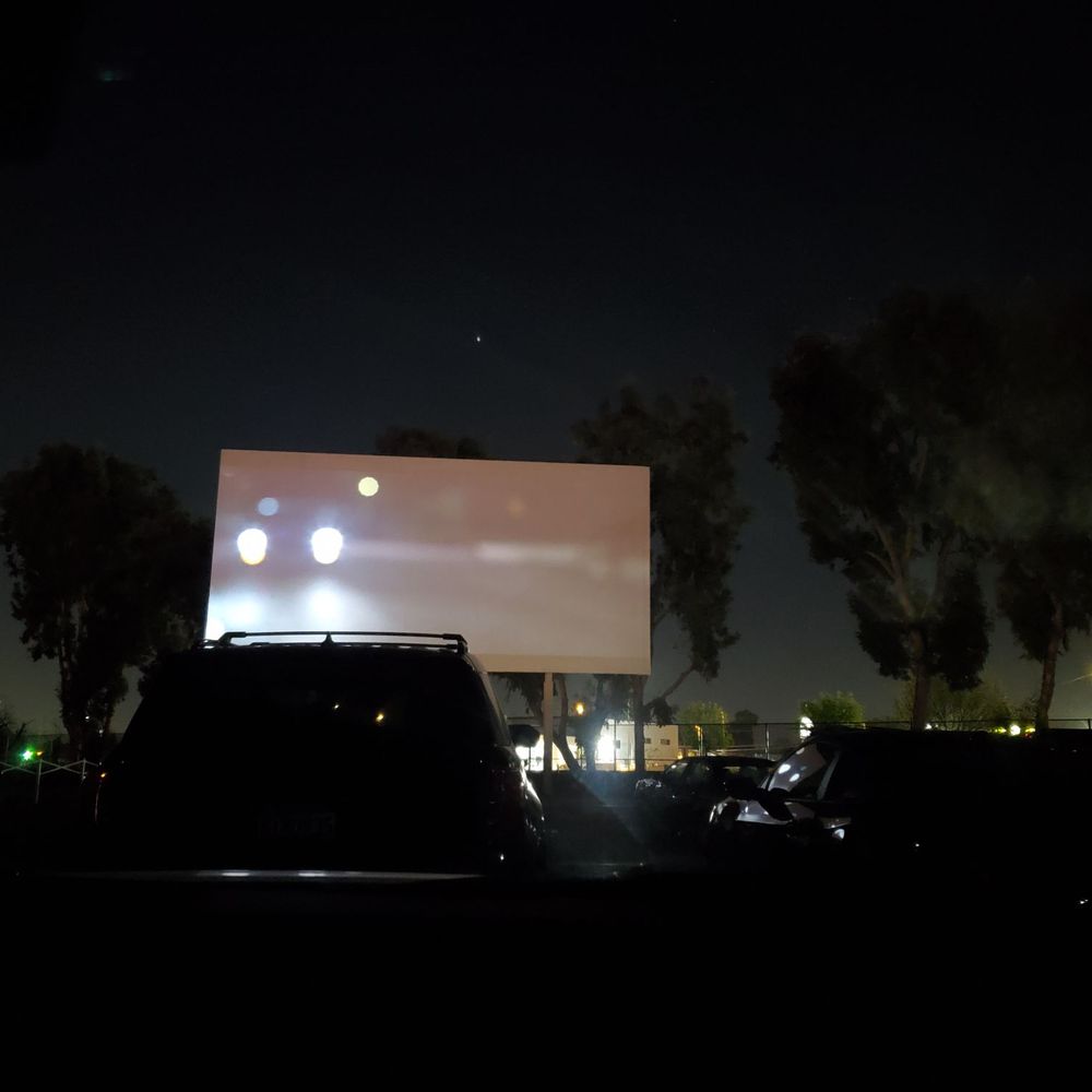 Drive-In Capitol 6 - Watching movie from parking middle of lot - Drive-In Theater Near Me - San Jose, California