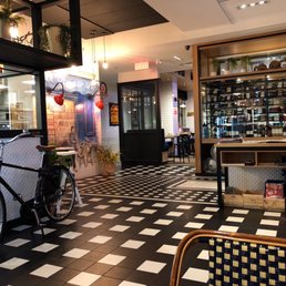 Waiting area and bar entrance