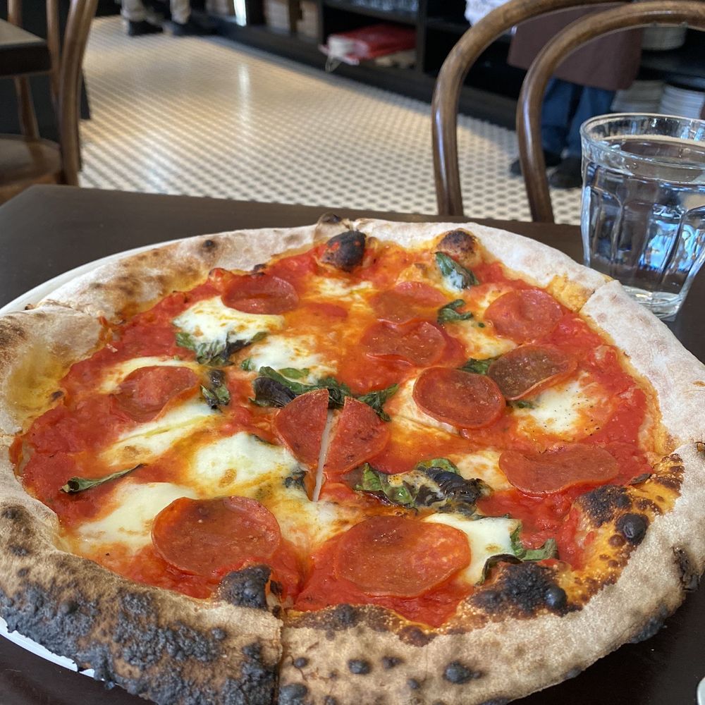 Pizza Antica - Margarita pizza (we always add pepperoni) - this sauce makes my mouth water! - Pizza Near Me - Lafayette, California Pizza Antica - Margarita pizza (we always add pepperoni) - this sauce makes my mouth water! - Pizza Near Me - Lafayette, California