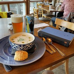 Liscombe Lodge Resort & Conference Centre - Seafood chowder and a chive biscuit... yummy on a rainy day!