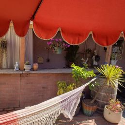 Back patio with hammock