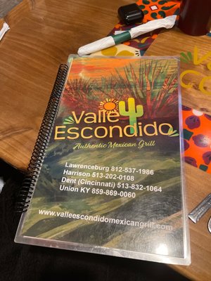 Menu photo 3 Valle Escondido Union, KY