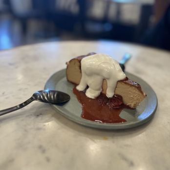 Pa'La - 24th Street - Dulce de leche cheesecake with strawberries and cream. Amazing dessert! Loved it! - Mediterranean Near Me - Phoenix, Arizona