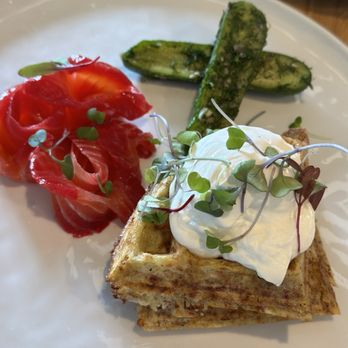 Lele Cake - Draniki Rosti with Salmon and Fresh Marinated Cucumbers - Coffee & Tea Near Me - Los Gatos, California Lele Cake - Draniki Rosti with Salmon and Fresh Marinated Cucumbers - Coffee & Tea Near Me - Los Gatos, California