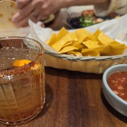 La Hacienda -  Revere - Oaxacan Tamarindo rum drink with tajin, sublime chips and chunky smoky salsa.