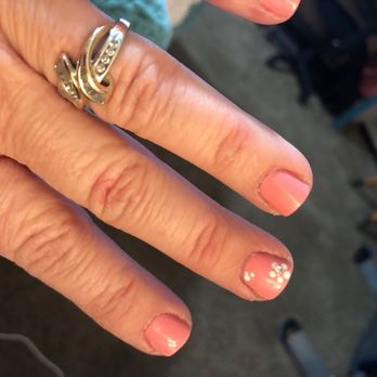 Q - Nails - Just a simple manicure with a little flower is what I asked for! Love it! - Nail Salons Near Me - Santa Maria, California Q - Nails - Just a simple manicure with a little flower is what I asked for! Love it! - Nail Salons Near Me - Santa Maria, California