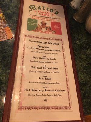 Menu photo 7 Mario's Italian Cafe Palm Desert, CA Menu photo 7 Mario's Italian Cafe Palm Desert, CA