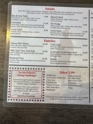 Menu photo 2 Blue & Gray Bar & Grill Gettysburg, PA