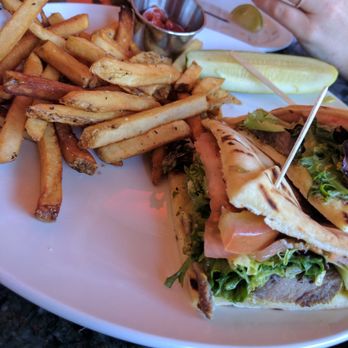 Broadway Grill - Overdone fries and tough try tip in a pita - American Near Me - Burlingame, California