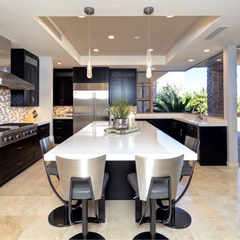 Advanced Builders & Contractors - a kitchen with a large island - General Contractors Near Me - Los Angeles, California