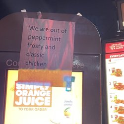Wendy's - No Peppermint Frosty for me