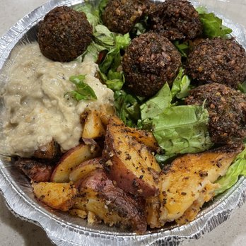 Hungry Platters & Gyro - Salad bowl- tasted good but no salad really - Mediterranean Near Me - Prosper, Texas