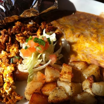 New Mexican Grill - Breakfast plate #1: Chorizo, eggs, beans, home fries, and tortilla - New Mexican Cuisine Near Me - Gilbert, Arizona New Mexican Grill - Breakfast plate #1: Chorizo, eggs, beans, home fries, and tortilla - New Mexican Cuisine Near Me - Gilbert, Arizona