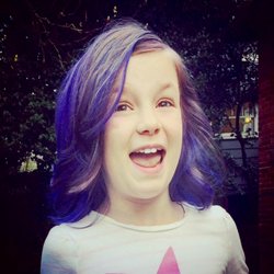 Kitty Hawk - My daughter Violet and her awesome new violet hair. Thank you, Val!