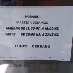 The Chicken al Horno de Leña - Horario del local