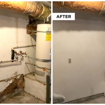 Altadena Handyman - Before and After of garage wall. All pipes upgraded and moved into the wall. - Plumbing Near Me - Altadena, California