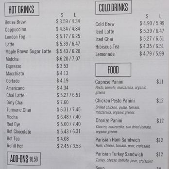 Five Flies Coffee - Menu circa July 2023 - Coffee & Tea Near Me - New York, New York