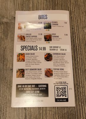 Menu photo 7 Dr Grubb's Claremont, CA