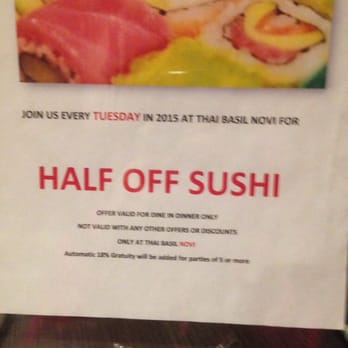 Thai Basil - Half of sushi!! - Thai Near Me - Novi, Michigan