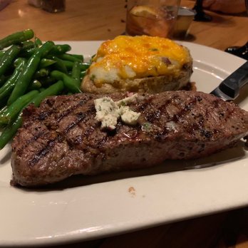 Bonfyre American Grille - New York strip,twice baked potato, green beans. Yum! - American Near Me - Madison, Wisconsin Bonfyre American Grille - New York strip,twice baked potato, green beans. Yum! - American Near Me - Madison, Wisconsin