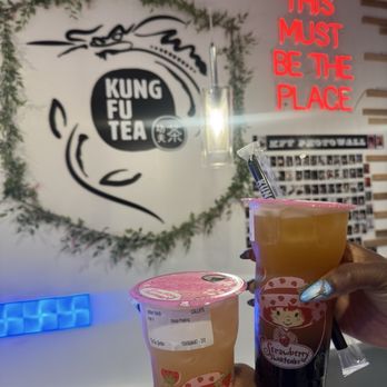 Kung Fu Tea - Lychee Punch w/ popping bubbles  Mango Green Tea w/ boba - Bubble Tea Near Me - Henrico, Virginia